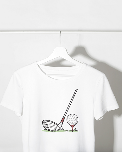 T-shirt chic avec motif club de golf en style sportif et design vectoriel dynamique