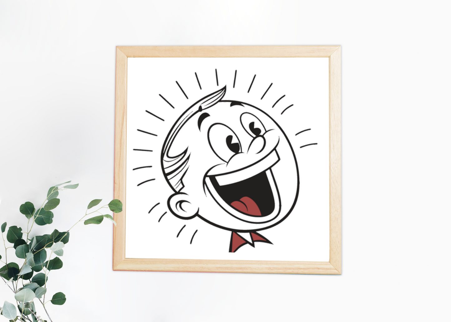 Cadre rétro avec personnage joyeux affichant des émotions variées