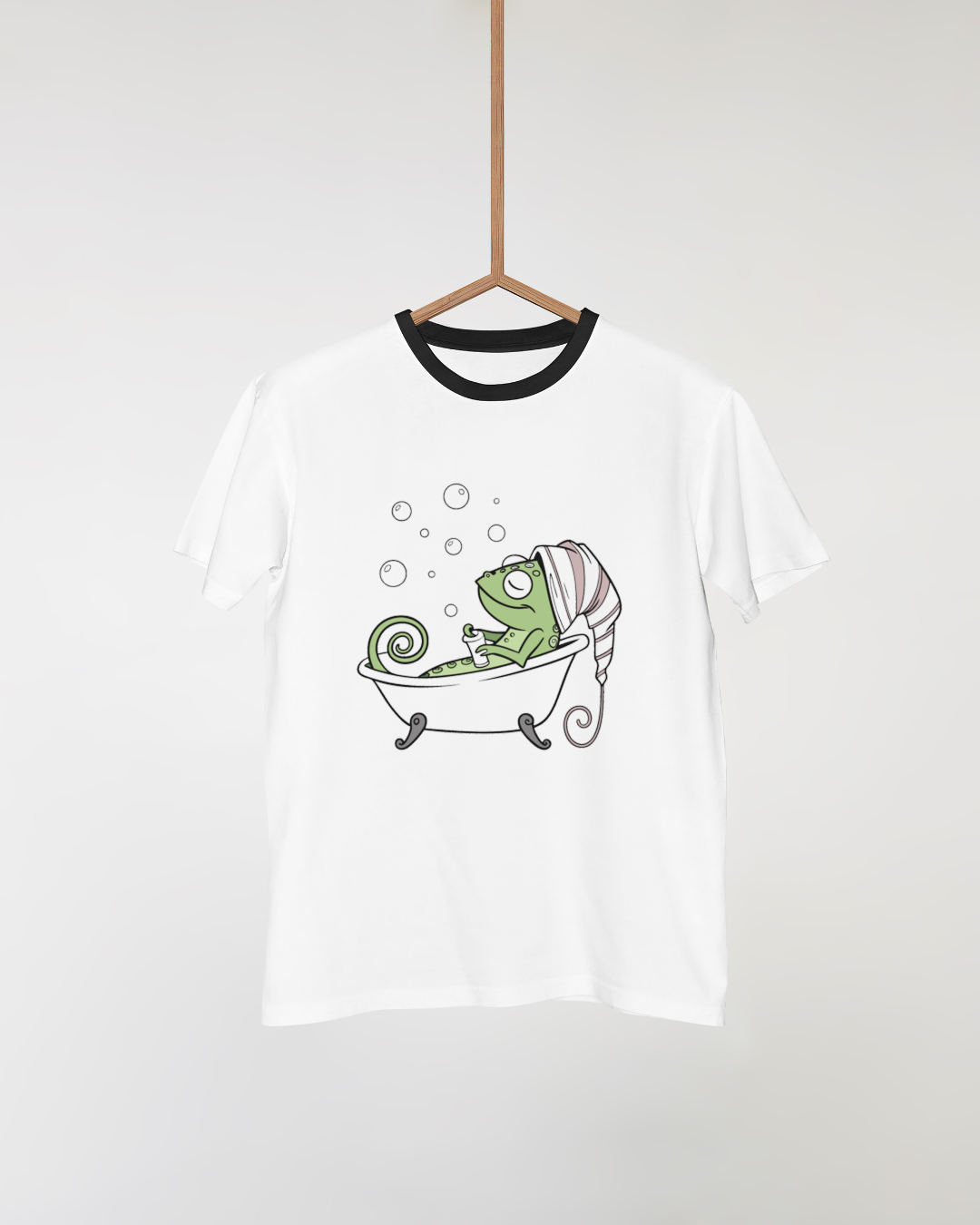 T-shirt avec caméléon relaxant décoratif bain thème nature