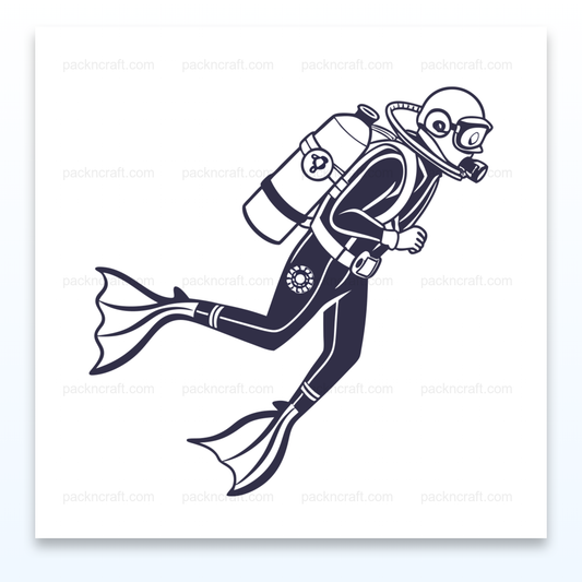 Illustration vectorielle d'un plongeur en exploration sous-marine, idéale pour projets créatifs.