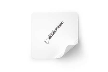 Sticker vectoriel orné d'une clarinette stylisée pour passionnés de musique