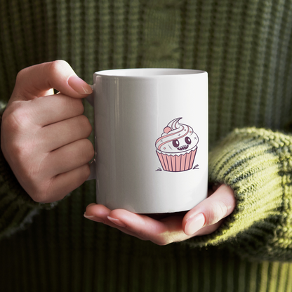 Mug festif avec cupcake monstre souriant, ambiance gourmande et originale