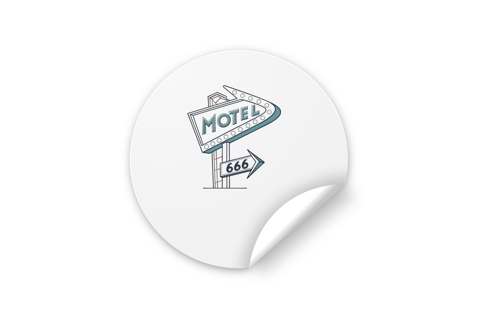 Stickers avec design d'enseigne motel, excellent pour personnalisation