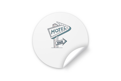 Stickers avec design d'enseigne motel, excellent pour personnalisation