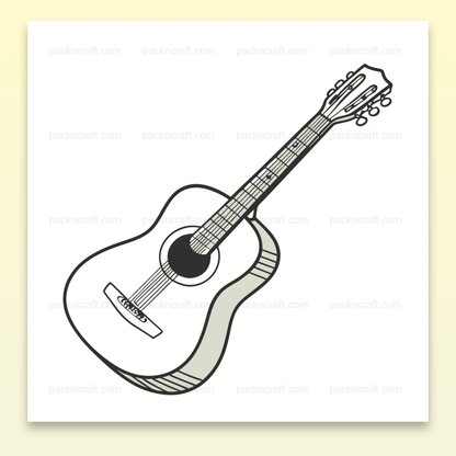 Illustration vectorielle d'une guitare acoustique vibrante en SVG, pour décoration ou projet créatif.