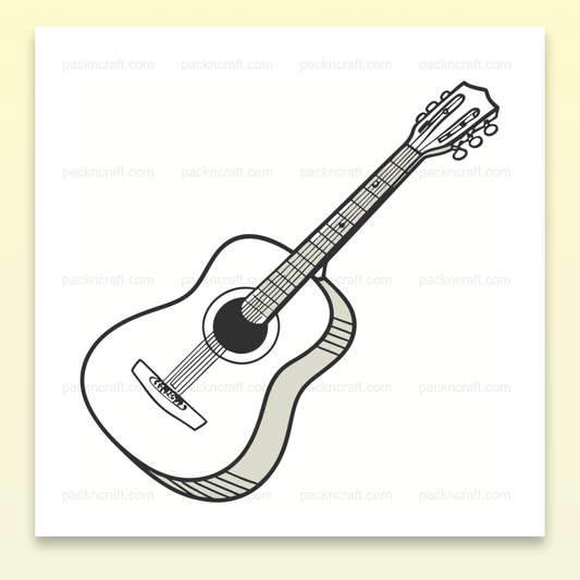 Illustration vectorielle d'une guitare acoustique vibrante en SVG, pour décoration ou projet créatif.