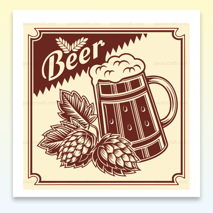 Affiche vintage bière en contexte dans bar, ambiance authentique.