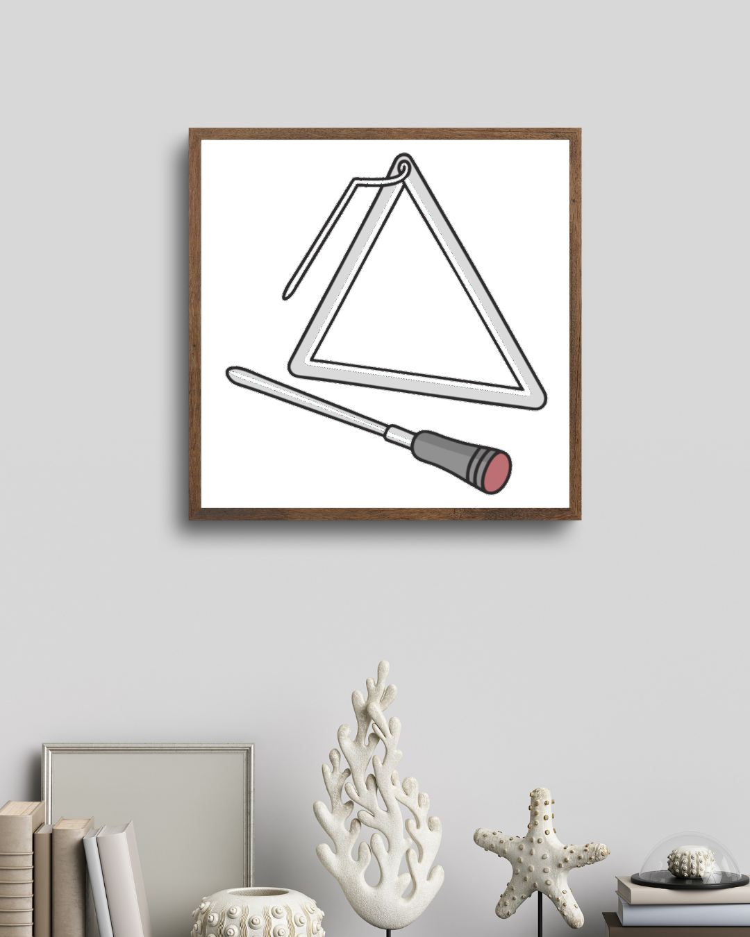 Cadre avec triangle musical stylisé pour une touche éducative et artistique
