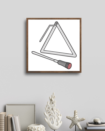 Cadre avec triangle musical stylisé pour une touche éducative et artistique