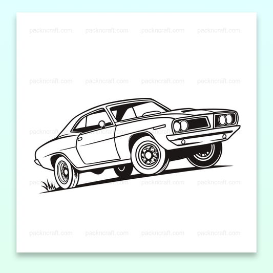 Illustration de voiture vintage Plymouth Barracuda en style dynamique.