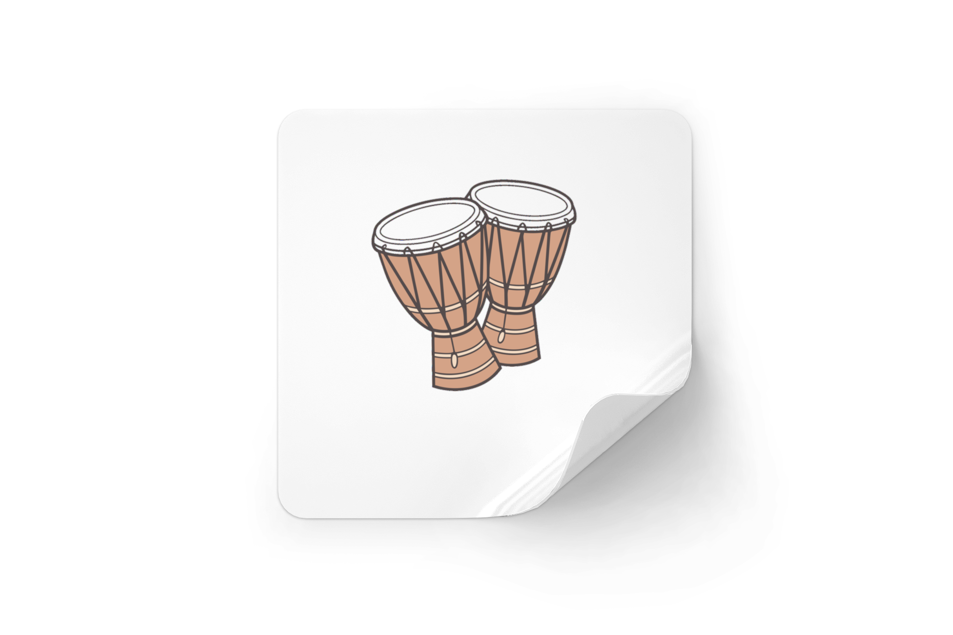 Sticker décoratif au design musical minimaliste avec un motif de tambours vibrants