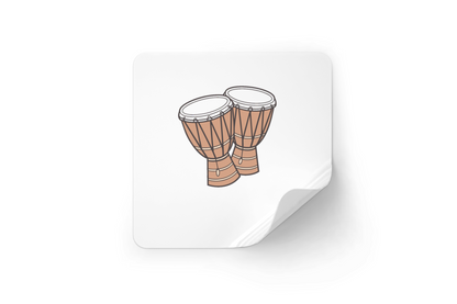 Sticker décoratif au design musical minimaliste avec un motif de tambours vibrants