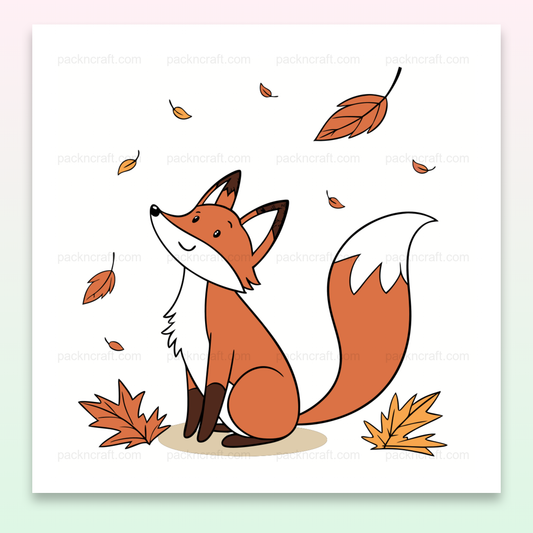 Illustration vectorielle d'un renard jovial en automne, idéale pour DIY et décor.