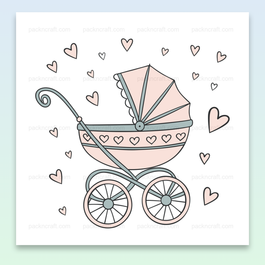 Illustration kawaii de chariot vintage avec motifs charmants