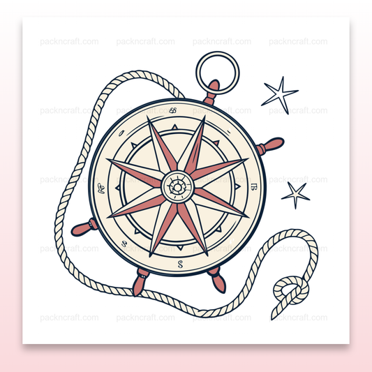 Illustration vintage de Rose des Vents pour projets créatifs, papeterie et décoration nautique.