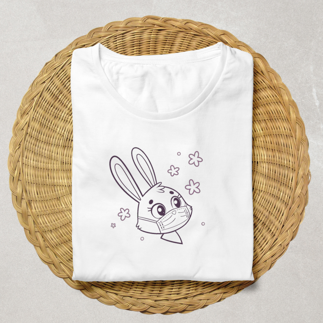 T-shirt design unique avec lapin masqué kawaii