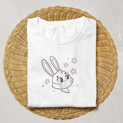 T-shirt design unique avec lapin masqué kawaii