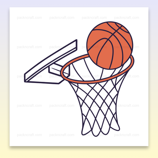 Illustration sportive d'un panier de basket dynamique en fichier SVG numérique.
