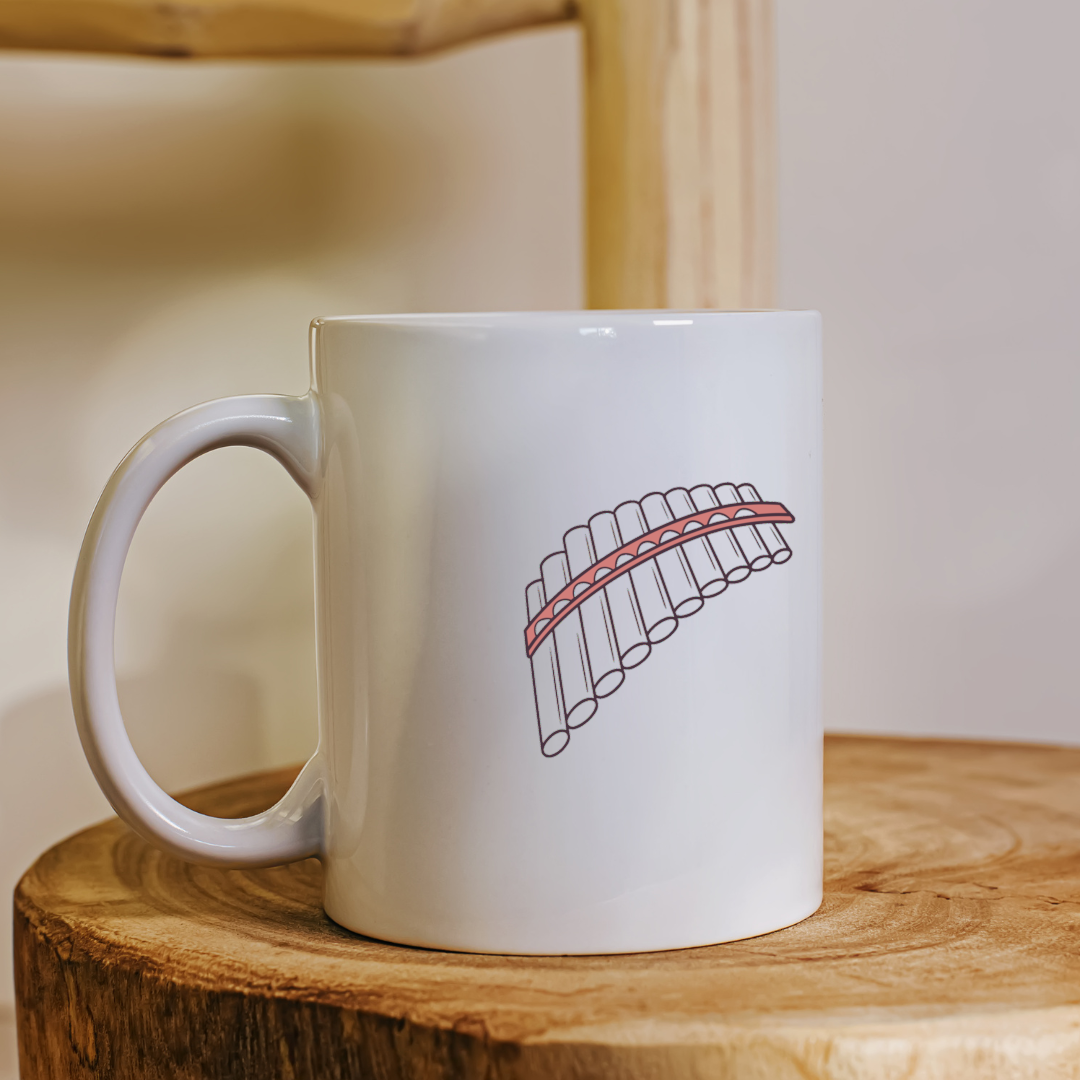 Mug avec design ethnique flûte de Pan harmonie pour une ambiance mélodieuse