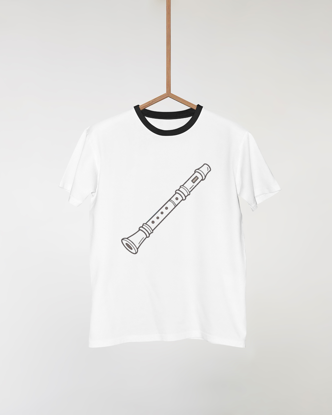 T-shirt avec une flûte minimaliste et douce, parfait pour les amateurs de musique