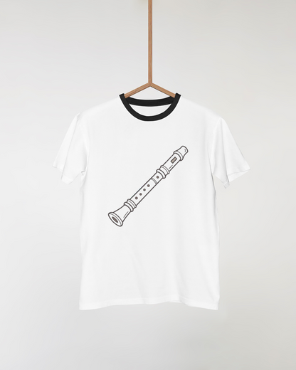 T-shirt avec une flûte minimaliste et douce, parfait pour les amateurs de musique