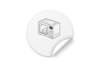 Sticker avec icône de micro-ondes style moderne pour cuisine tendance