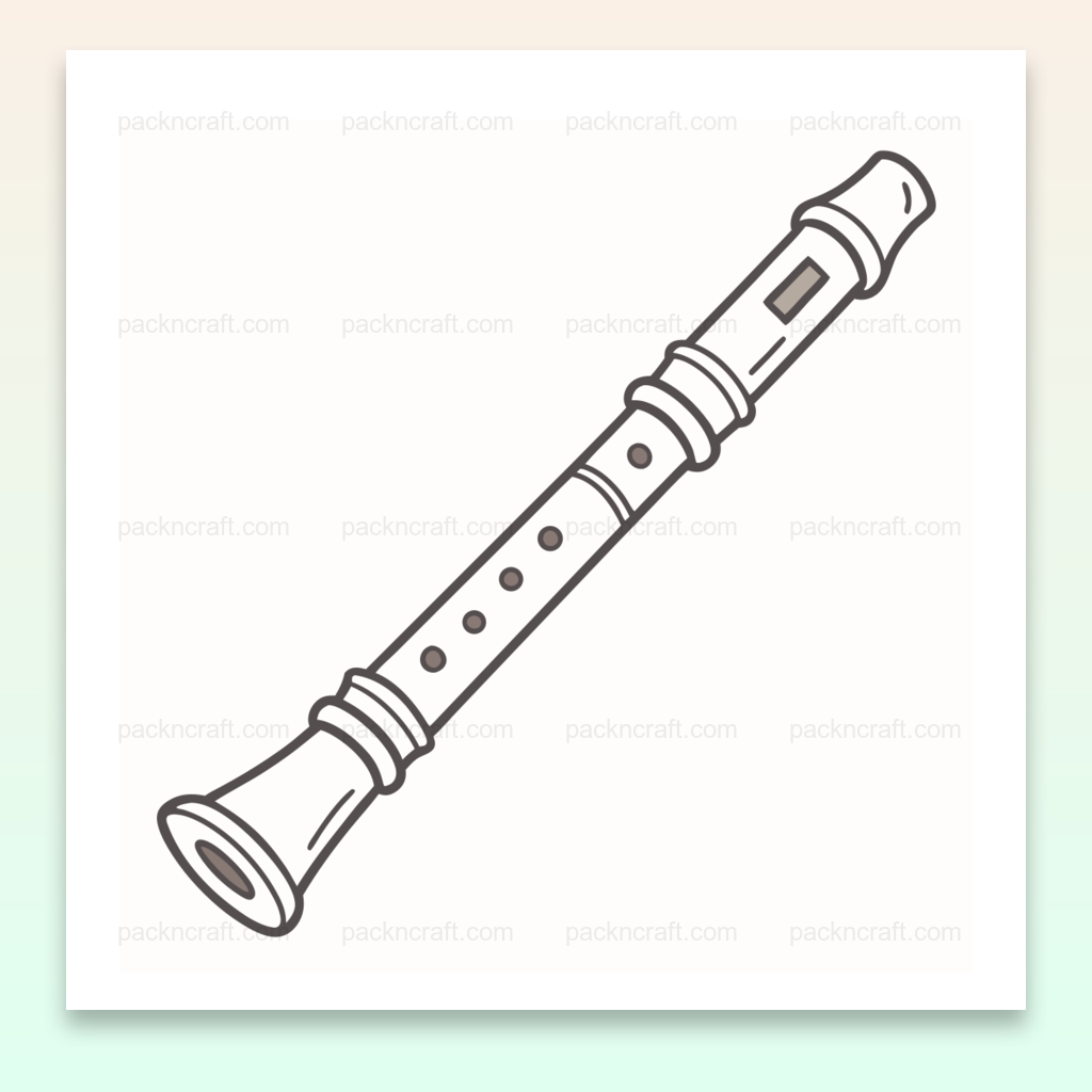 Illustration de flûte minimaliste en SVG pour projets créatifs et éducatifs