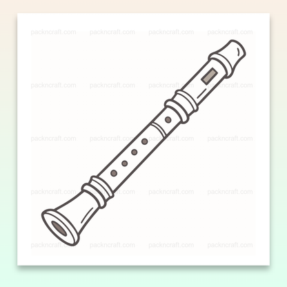 Illustration de flûte minimaliste en SVG pour projets créatifs et éducatifs