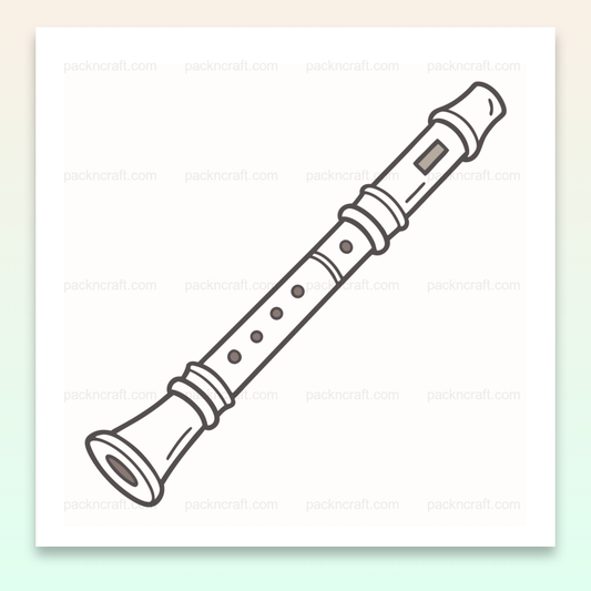 Illustration de flûte minimaliste en SVG pour projets créatifs et éducatifs