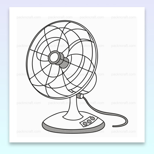 Illustration SVG minimaliste d'un ventilateur. Idéal pour DIY, papeterie, déco.