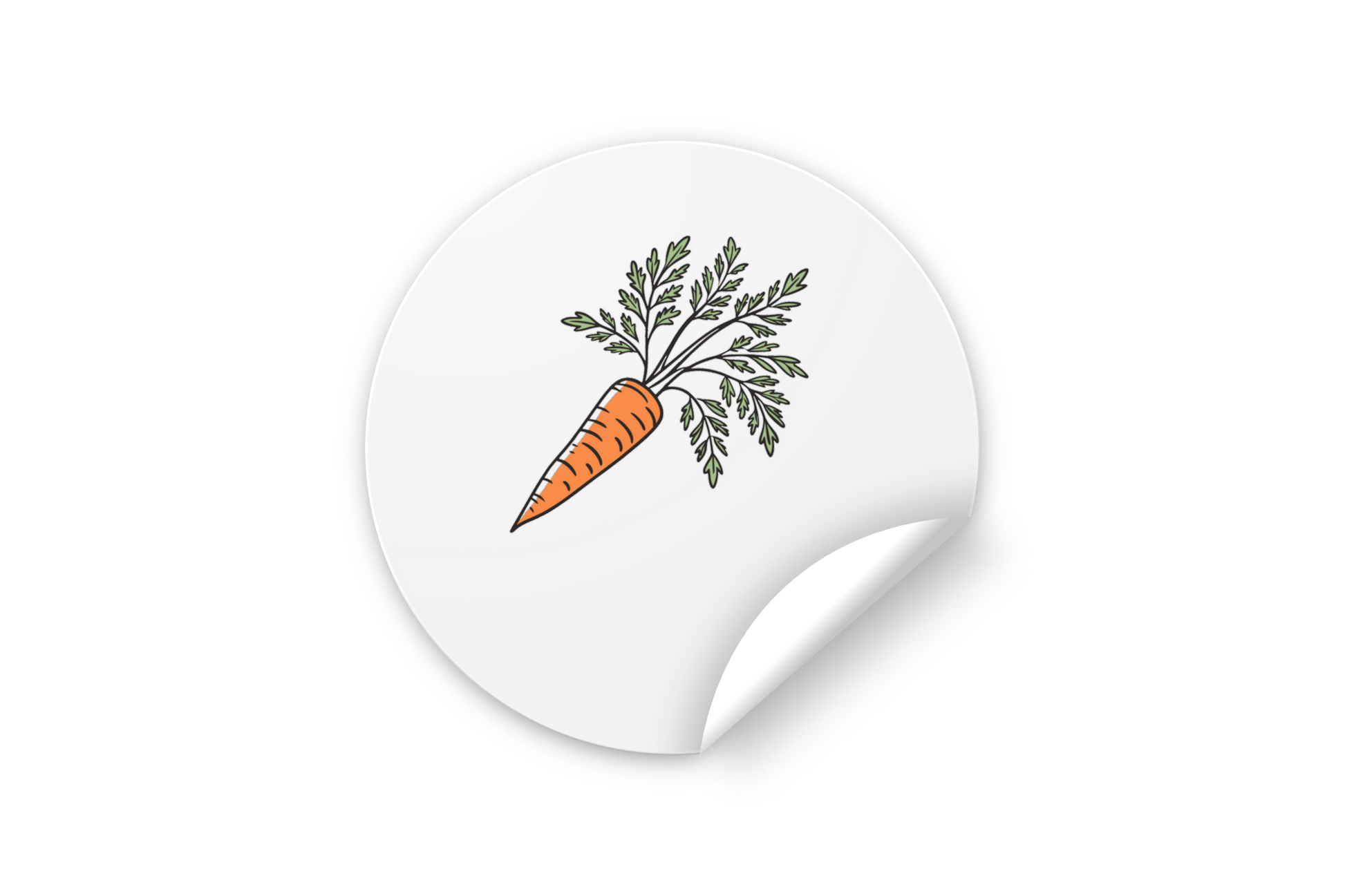 Sticker jardinage avec carotte joyeuse illustrée, design humoristique et attrayant