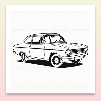 Illustration de l'Opel Kadett 1965, style ligne artistique