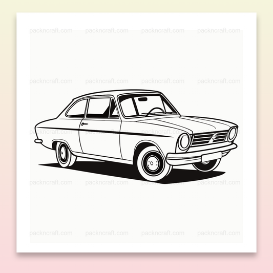 Illustration de l'Opel Kadett 1965, style ligne artistique