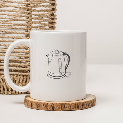 Mug minimaliste avec bouilloire numérique élégante au style moderne