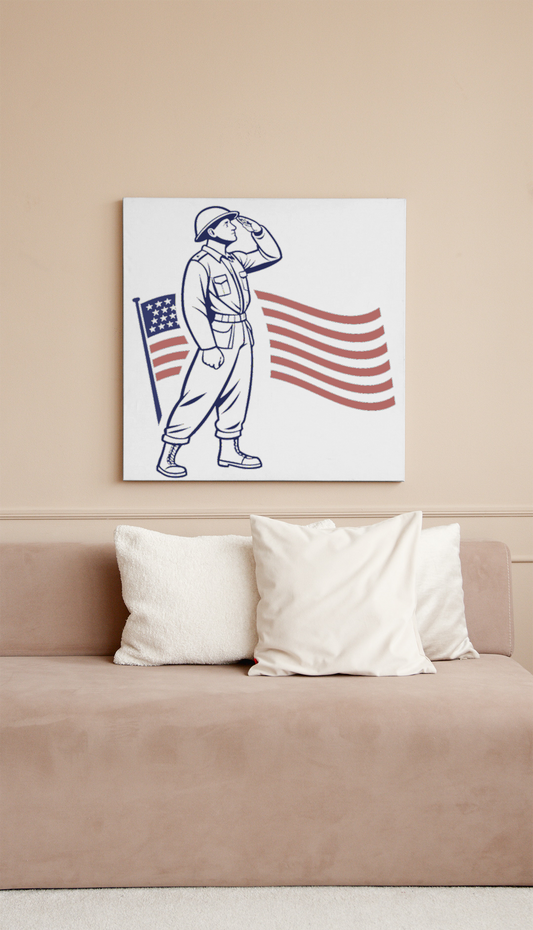 Soldat Saluant | Vintage SVG | Inspiration Patriote