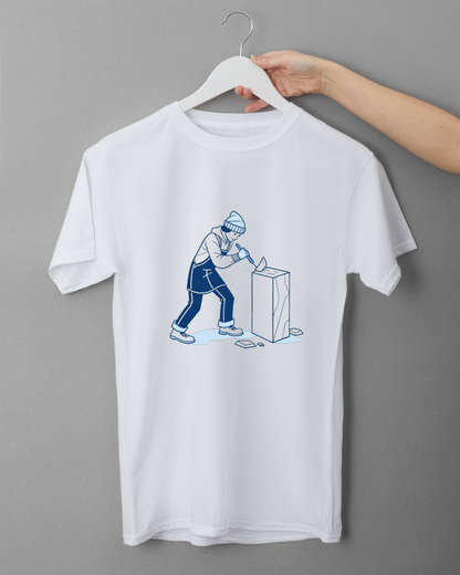 Sculpteur sur Glace à l'Oeuvre | SVG Vintage | Hiver