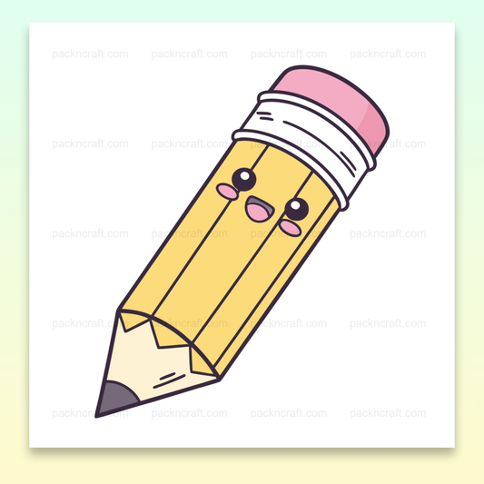 Illustration de crayon joyeux, parfait pour l'école et la papeterie DIY