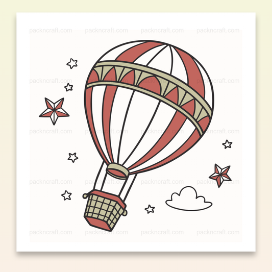 Illustration vectorielle d'une montgolfière, idéale pour projets créatifs et décoratifs