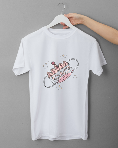 Masque couronne kawaii imprimé sur t-shirt original