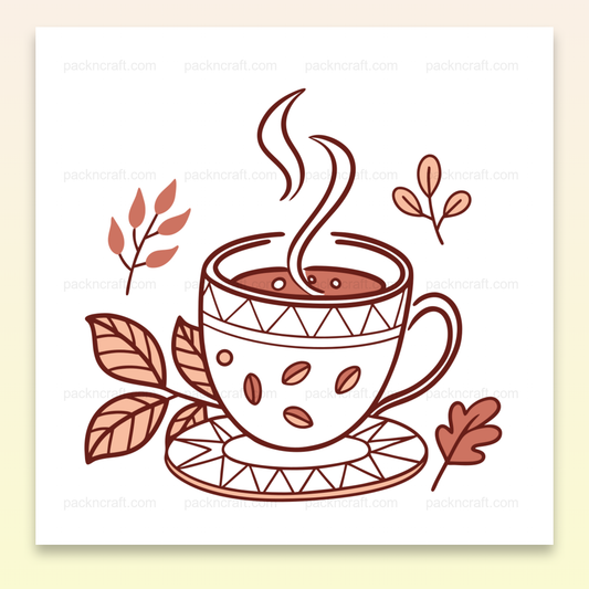 Illustration café fumant en ligne art pour projets créatifs et déco