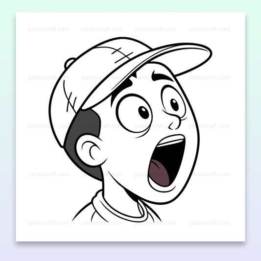 Illustration vectorielle d'un garçon surpris avec une casquette pour usages éducatifs.