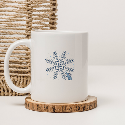 Mug hivernal avec souris et flocon dans un style numérique magique