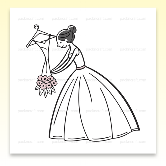 Illustration de mariée élégante parfaite pour papeterie