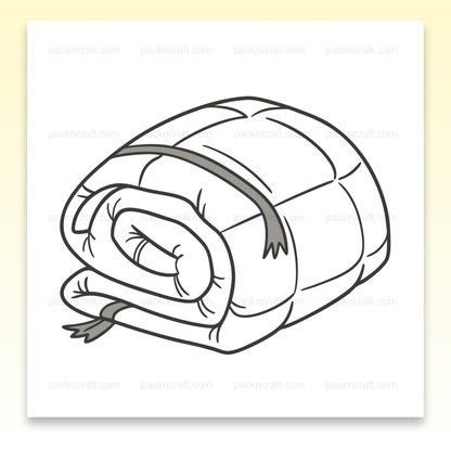 Illustration d'une couette enroulée minimaliste, pour projets créatifs et DIY.