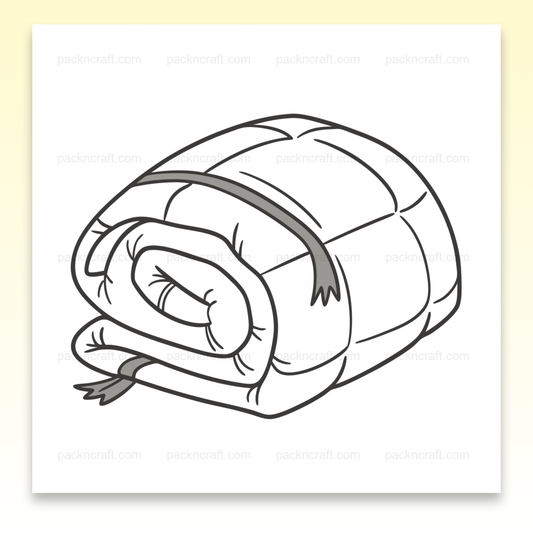 Illustration d'une couette enroulée minimaliste, pour projets créatifs et DIY.