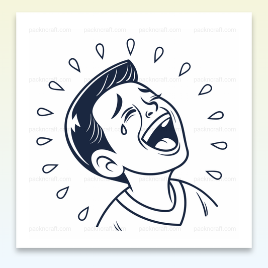 Illustration vectorielle d'un enfant riant aux éclats, parfaite pour des projets créatifs.