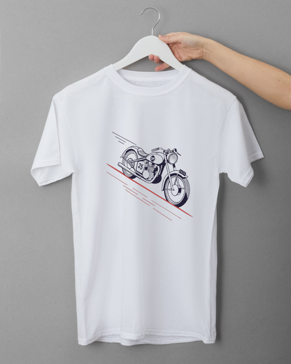 Motif de moto vintage 1930s pour t-shirts créatifs.