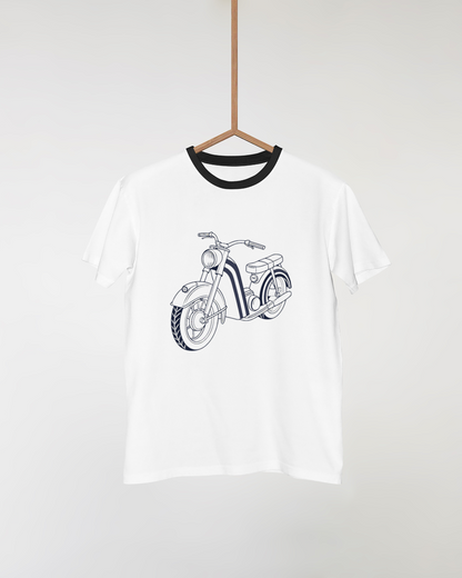 Motif t-shirt Cushman Scooter pour style rétro unique.