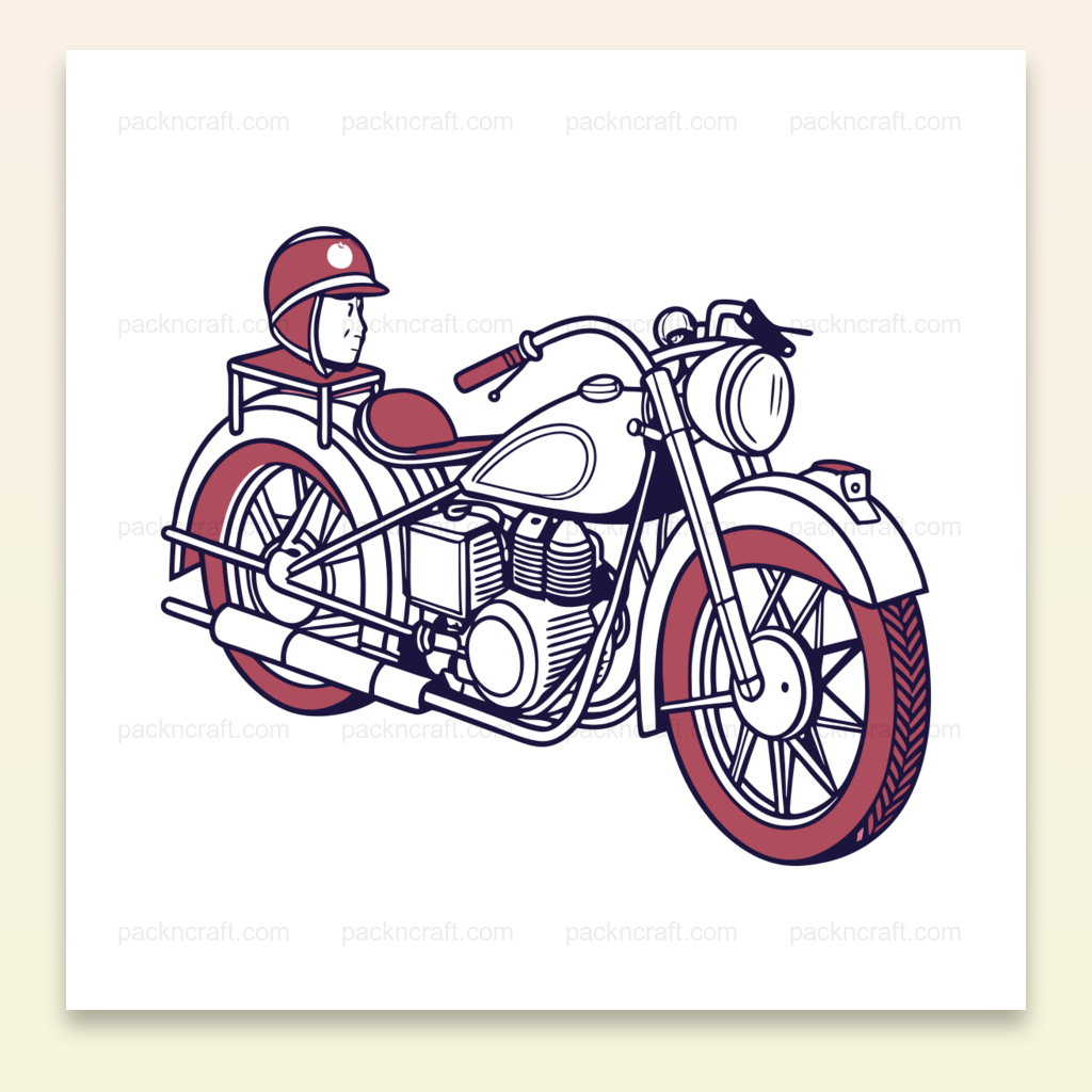 Illustration vintage de moto de brigade de pompiers années 1930, idéale pour décor rétro.