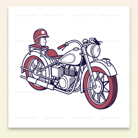 Illustration vintage de moto de brigade de pompiers années 1930, idéale pour décor rétro.